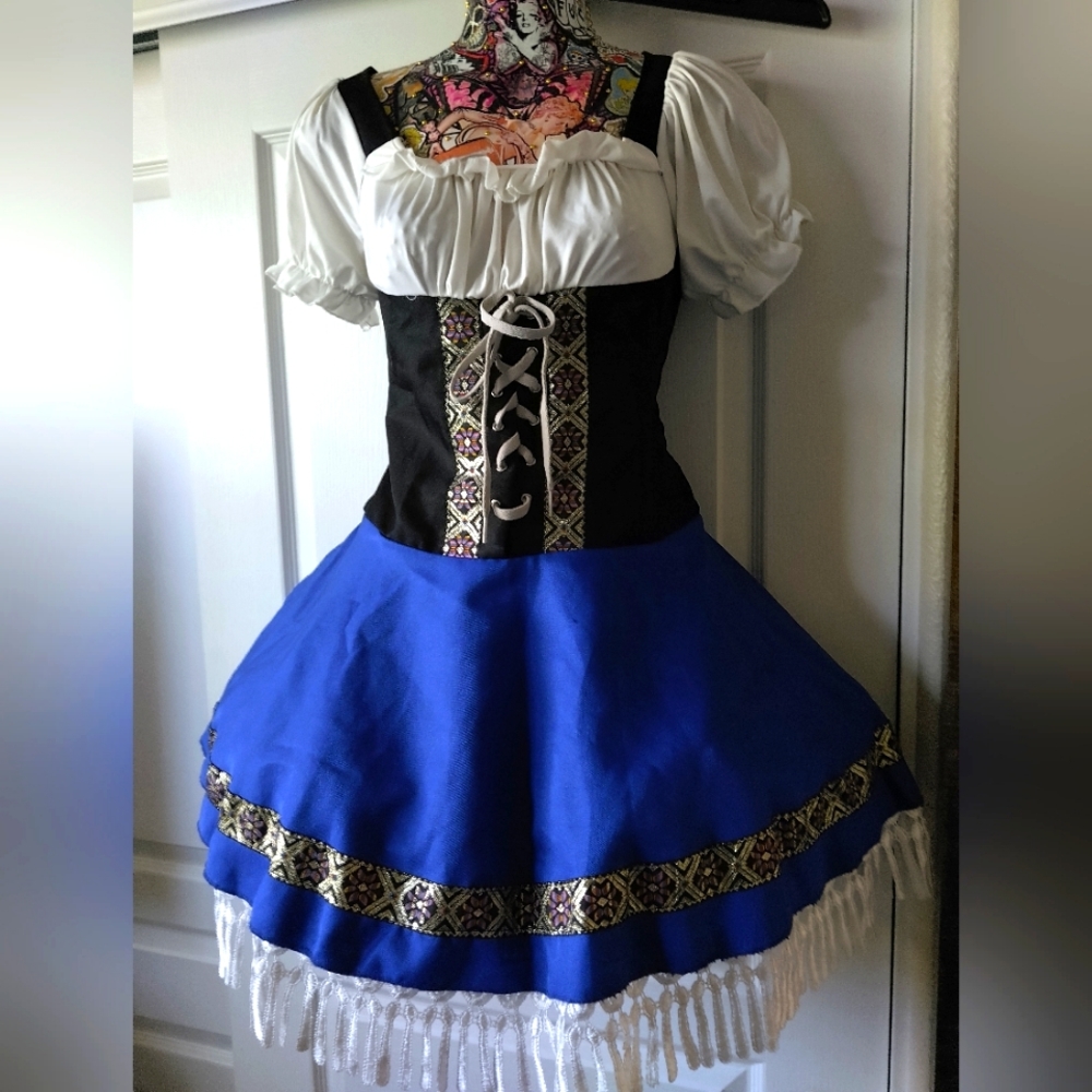 Octoberfest Halloween german costume mini dress sz L